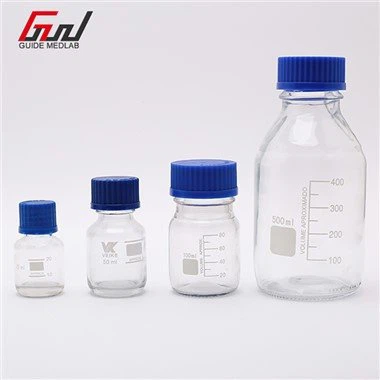 Hvarfefnisflaska úr gleri með skrúfloki